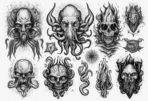 lovecraft monster for arms and forearms tattoo idea