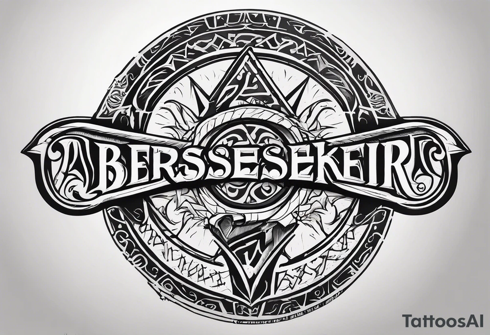 Valhalla berserker round shield axe tattoo idea