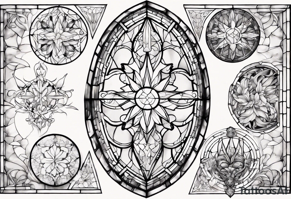 Stained glass window tattoo idea