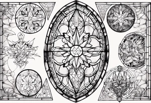 Stained glass window tattoo idea