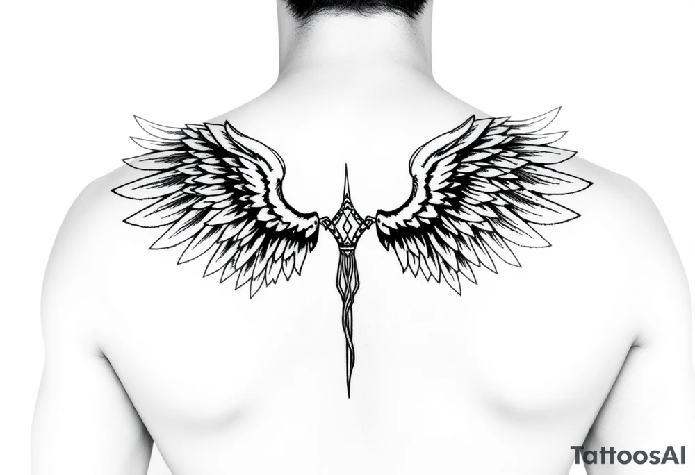 Archangel ariel tattoo stencil tattoo idea