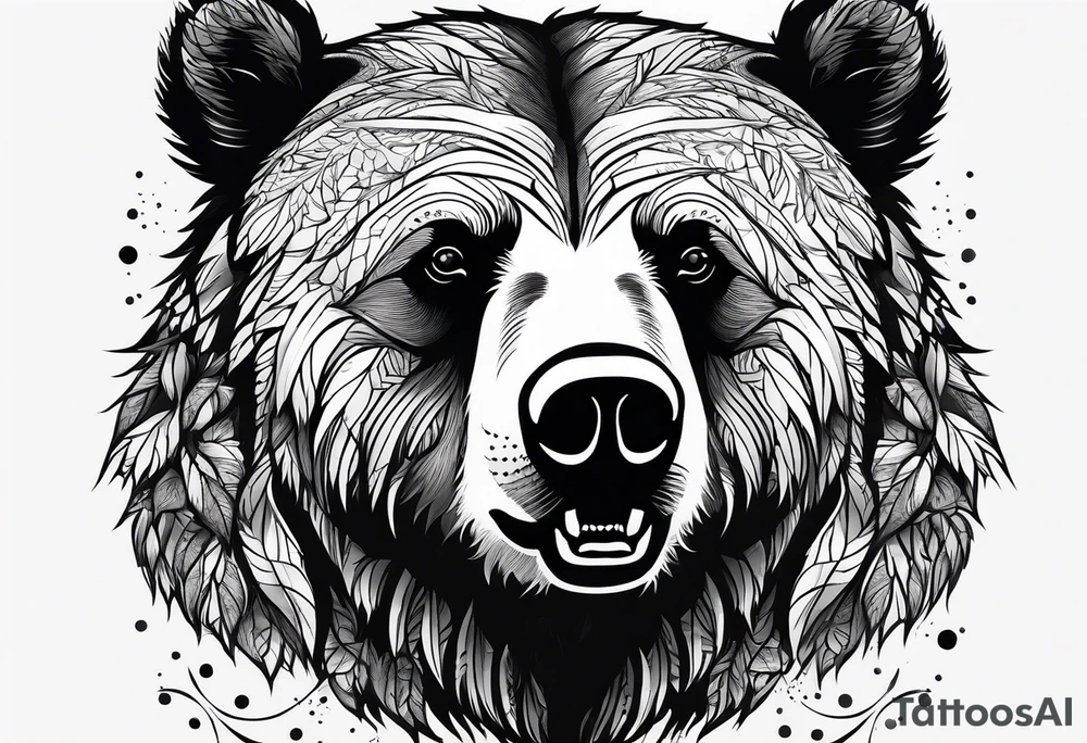 Grizzly bear line tattoo idea