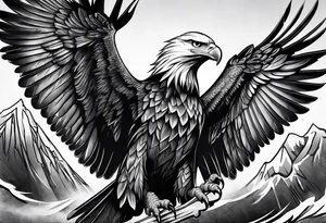Eagle sharpening it's claws tattoo idea