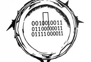 A Power Button with the Binary Text "00100001 01100011 01110000 01110101" Embedded in the button tattoo idea