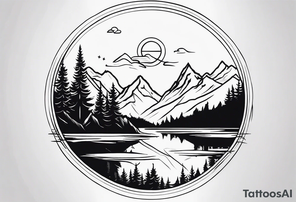 Mother, mountain range tattoo idea