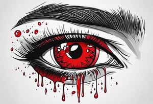 Bloody tears flow from eye tattoo design tattoo idea