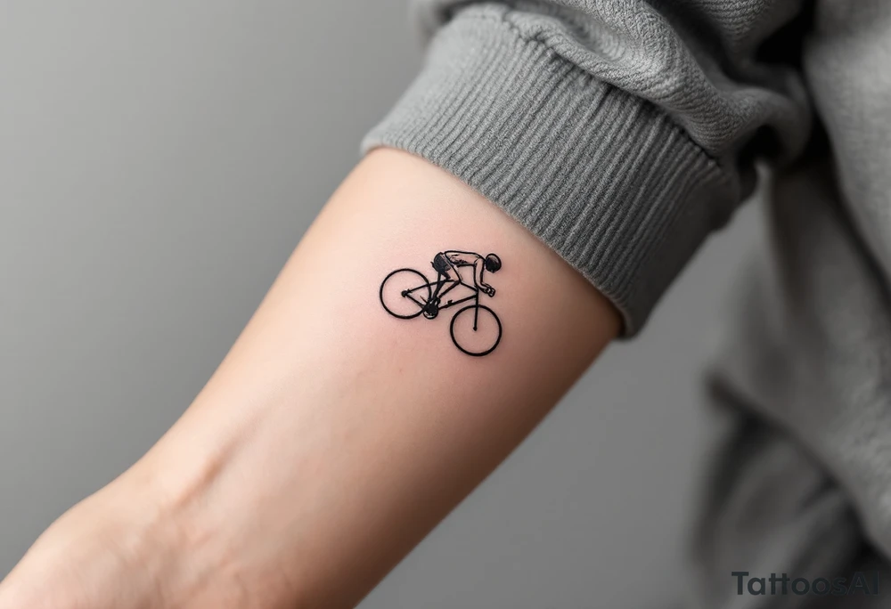 race cyclist abstract sketch tattoo idea