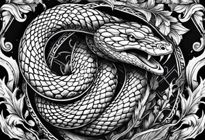 snake wrapped around a dagger tattoo idea