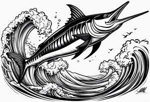 Marlin jumping tattoo idea