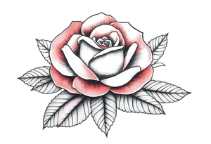 rose with parts of tiger incorporated through the leaves tattoo idea