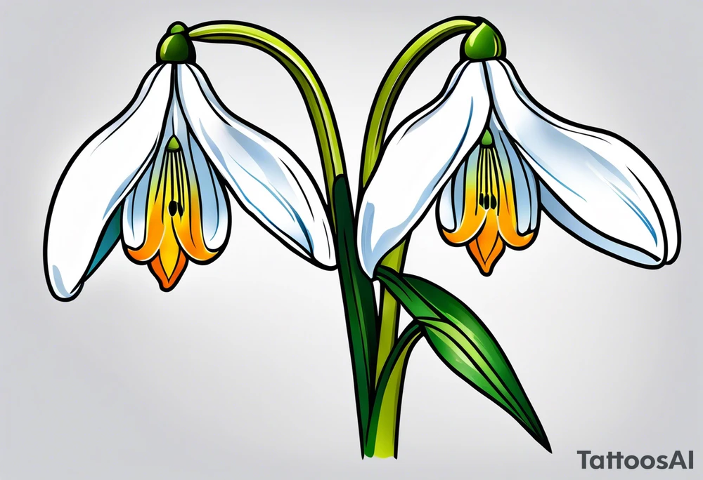 snowdrop flower design tattoo idea