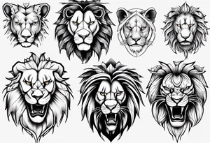 predatory lion tattoo idea