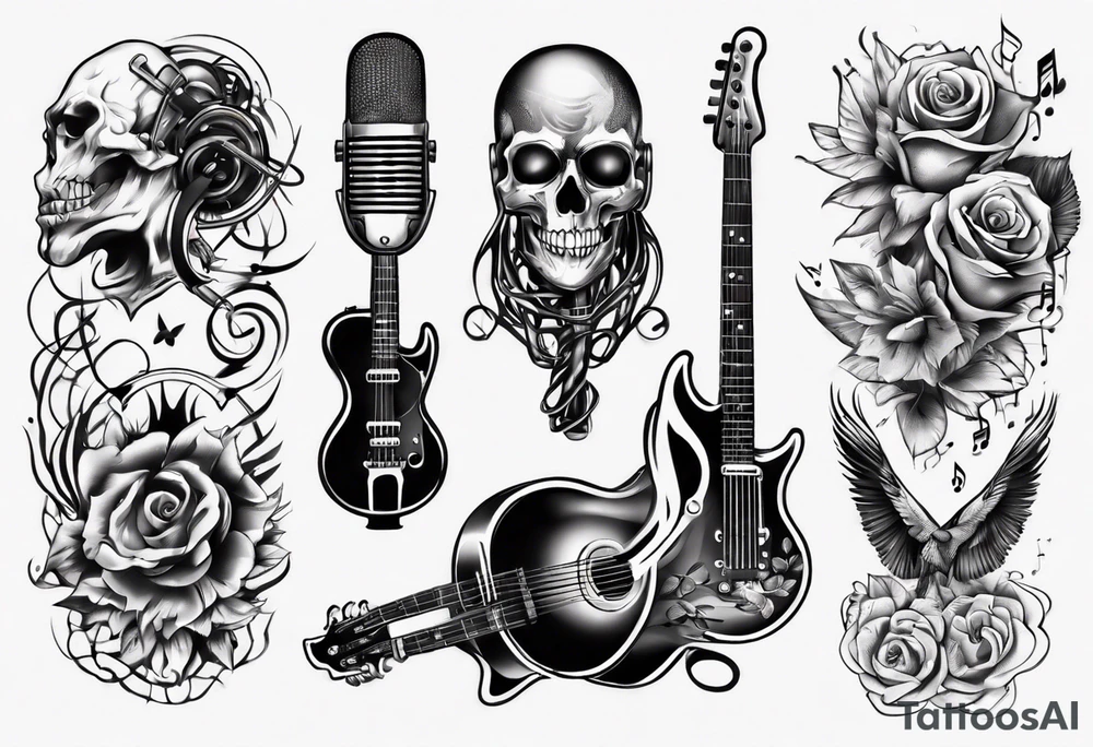 music negative style tattoo idea