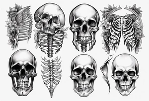 half skeleton ribs tattoo idea