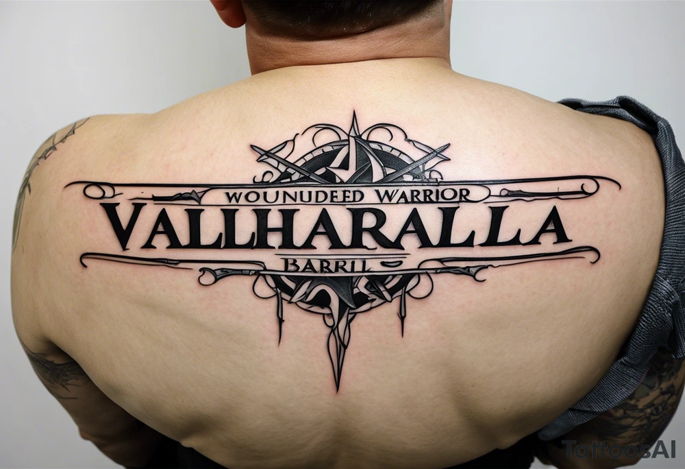 Wounded warrior valhalla barb wire tattoo idea