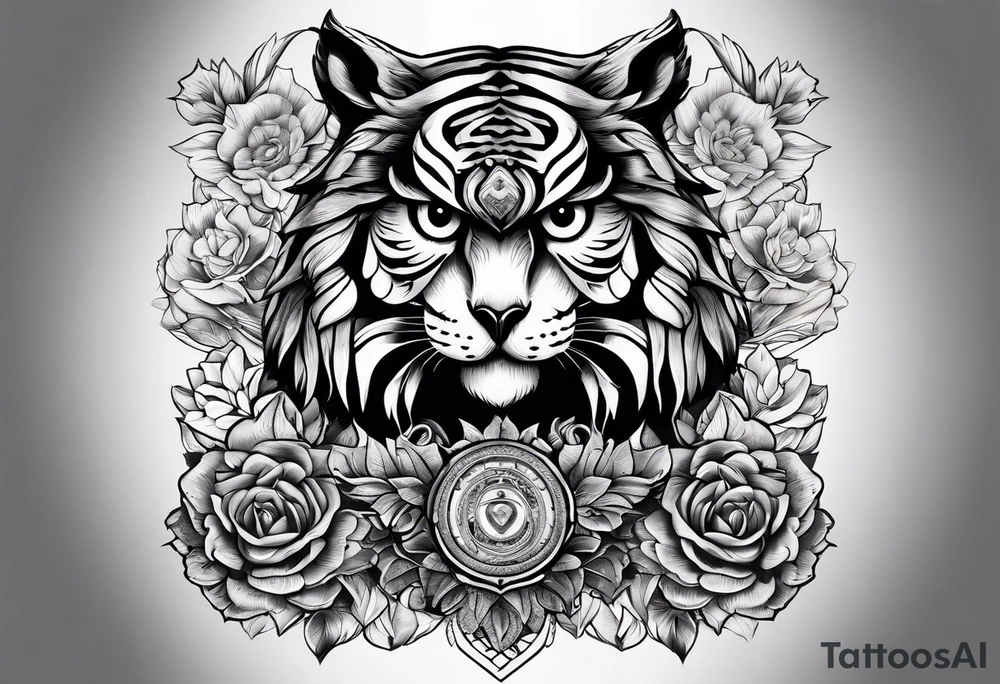Owl and tiger tattoo idea