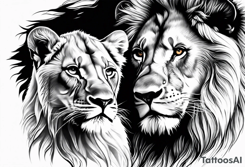 lion and cub tattoo idea
