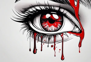 Bloody tear flow from eye sleeve tattoo tattoo idea