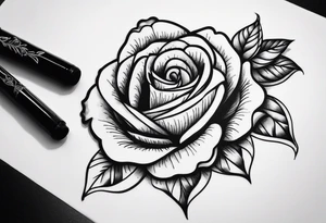 Hard times in cursive with an rose tattoo idea