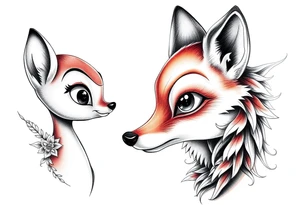 Disney bambi and disnesy fox tattoo tattoo idea