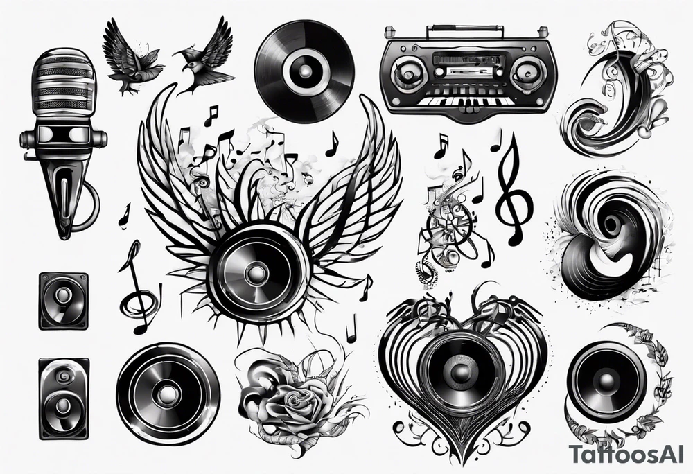 music sound tattoo idea
