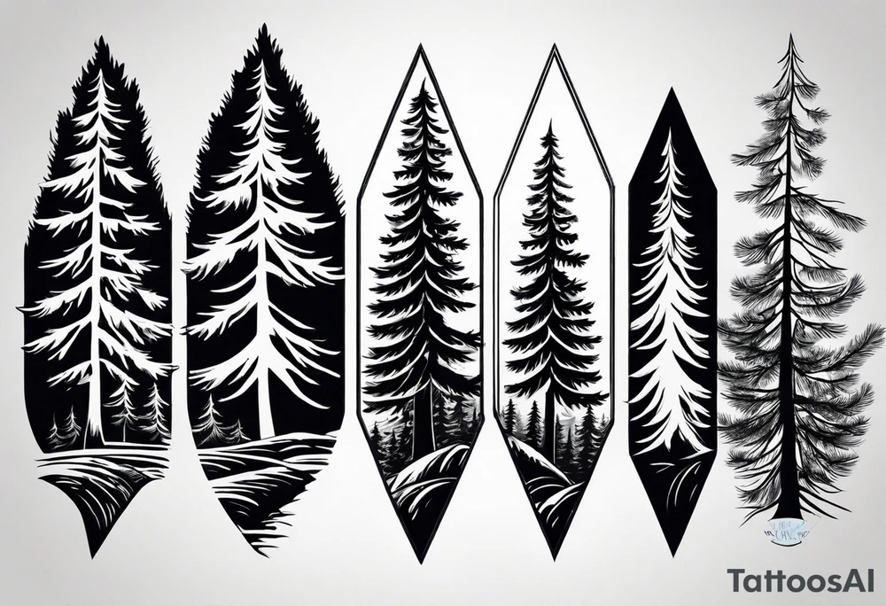 pine trees forearm tattoo tattoo idea