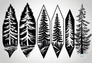 pine trees forearm tattoo tattoo idea