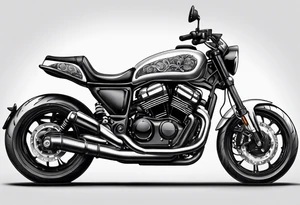 Bikergirl auf Motorrad tattoo idea