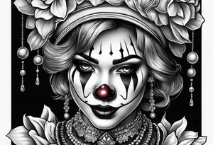 Girl clown crying tattoo idea