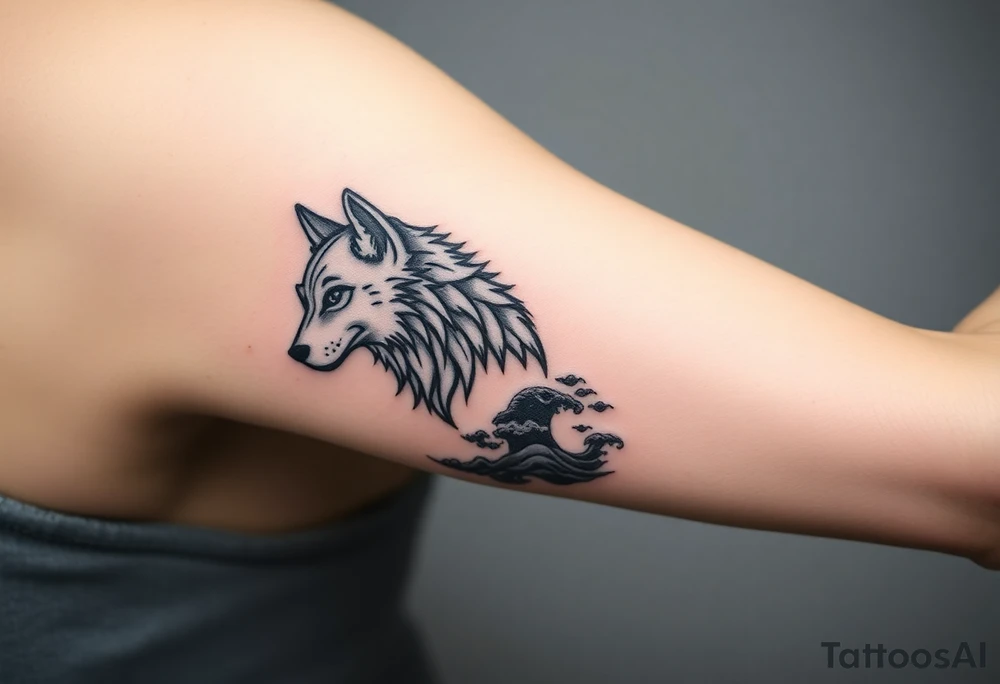 Wolf facing forward, Ghost of Tsushima below that tattoo idea