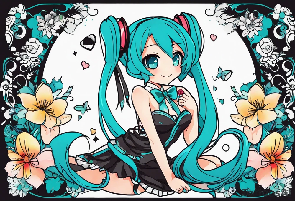 Tiny Small miku_hatsune beautiful tattoo idea