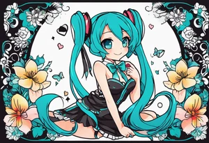 Tiny Small miku_hatsune beautiful tattoo idea