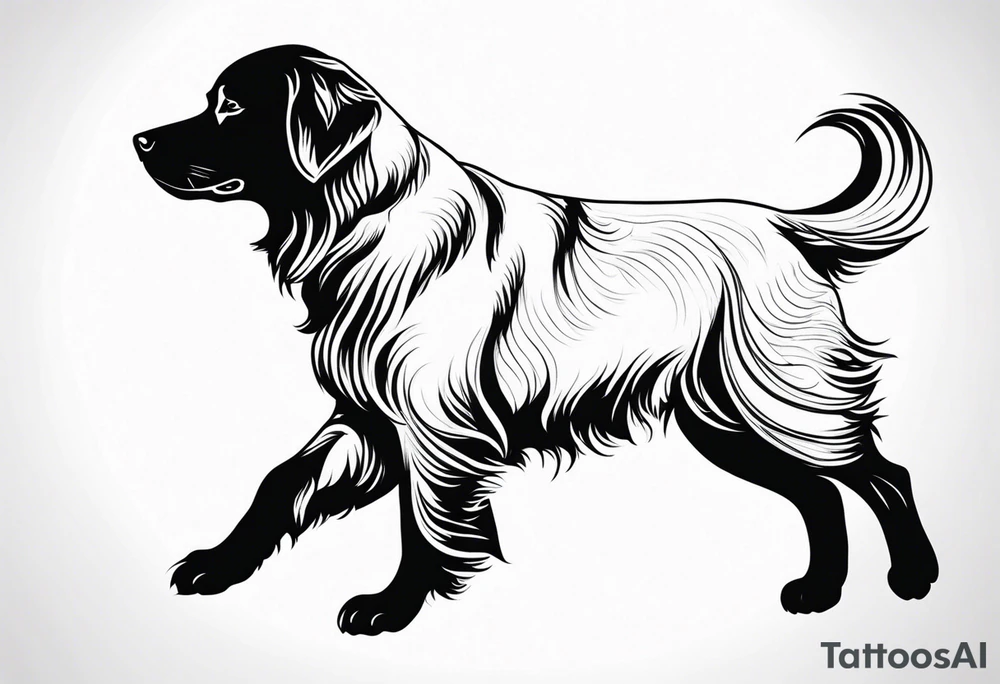 a golden retriever in plain white karate gis tattoo idea