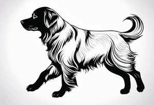 a golden retriever in plain white karate gis tattoo idea