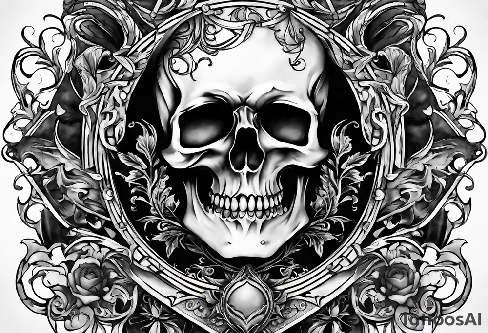 I need a tattoo design that only includes letters X I, with a dark and gothic style. tattoo idea