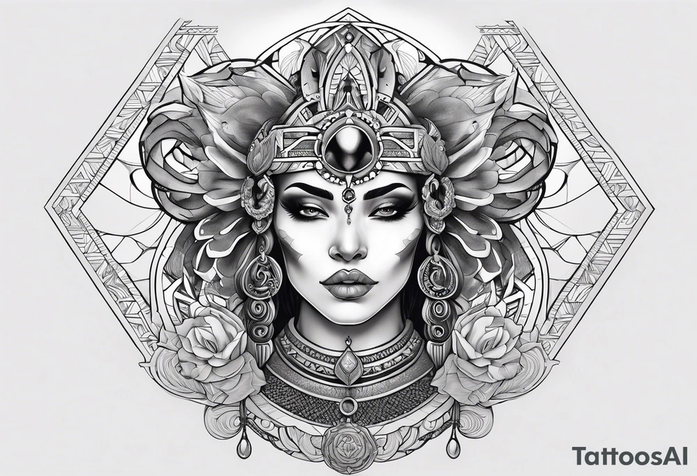 kali ma, alien goddess, valkrye, pirate, divine feminine, zenza resonance, pachamama, lotus azul, blank panther, eagle, skull, 5D, nueva gaya, dna 12 tattoo idea