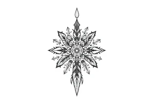 spiritual feathers indian mandala shaman rune tattoo idea