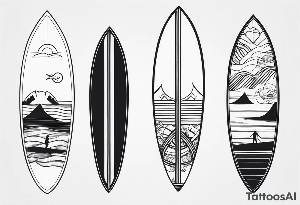Surfboard tattoo idea
