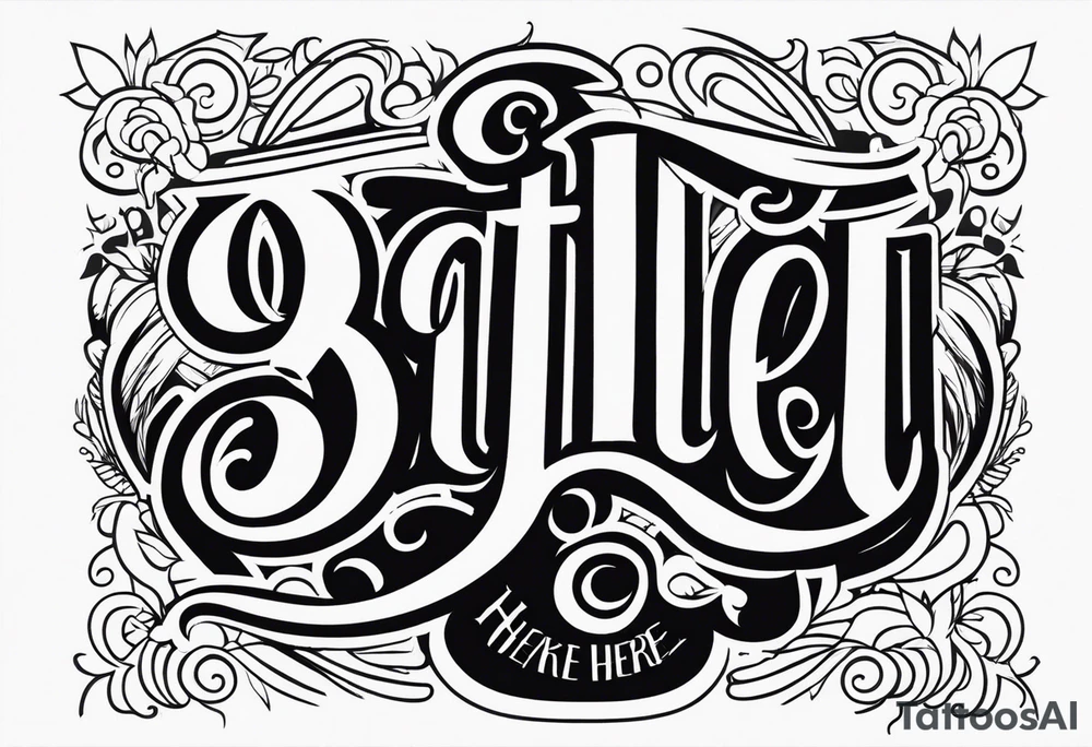 Cut here lettering tattoo design tattoo idea