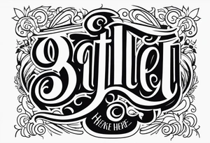 Cut here lettering tattoo design tattoo idea
