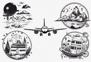 a kid dreaming about travelling around the world tattoo idea