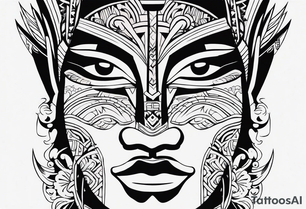 Polynesian chin tattoo tattoo idea