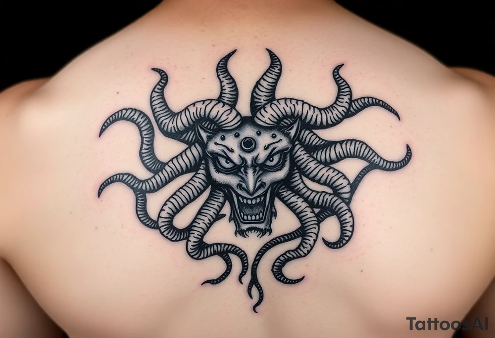 Beautiful dark Medusa tattoo idea