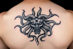 Beautiful dark Medusa tattoo idea