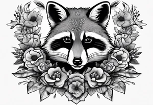 Raccoon and fox stuffed animals playing together tattoo idea