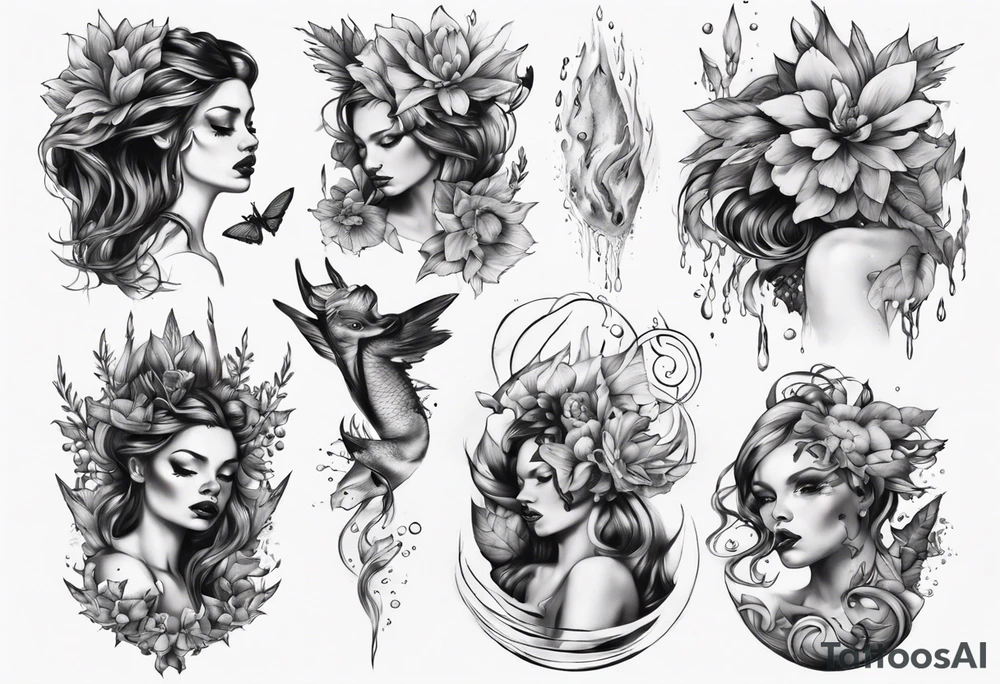 Wasser Nymphe tattoo idea