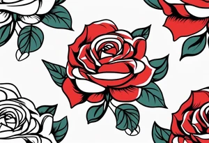 traditional roses red tattoo idea