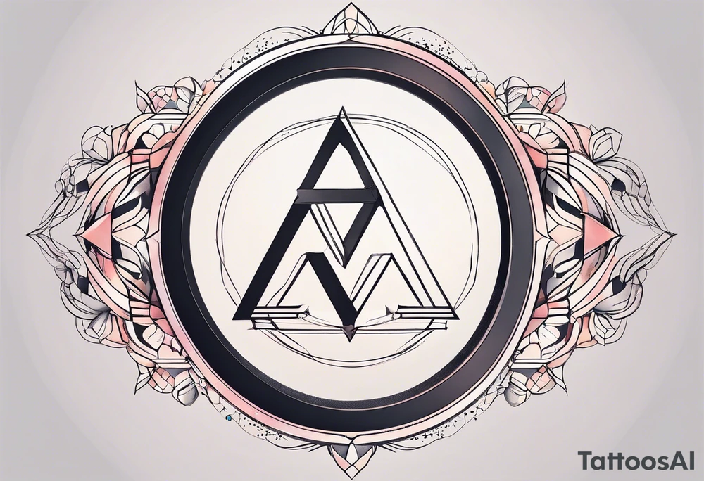 letter delta inside a circle, subtle, girly, simplistic tattoo idea