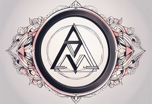 letter delta inside a circle, subtle, girly, simplistic tattoo idea