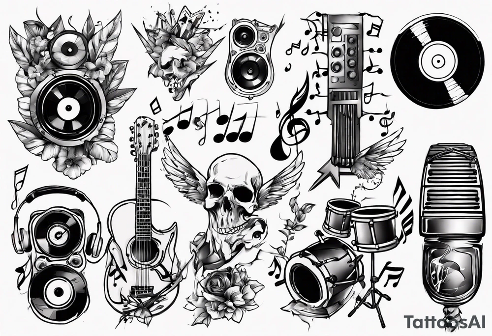 music sound tattoo idea